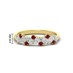 Load image into Gallery viewer, 0.50-carat-pear-diamond-and-ruby-anniversary-wedding-band-in-yellow-gold-FD9174BGRUDR-0.50CT-NL-YG-HW