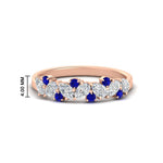 Load image into Gallery viewer, 0.50-carat-pear-diamond-and-sapphire-anniversary-wedding-band-in-rose-gold-FD9174BGSABL-0.50CT-NL-RG-HW