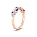 Load image into Gallery viewer, 0.50-carat-pear-diamond-and-sapphire-anniversary-wedding-band-in-rose-gold-FD9174BGSABLANGLE2-0.50CT-NL-RG