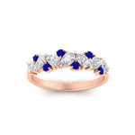 Load image into Gallery viewer, 0.50-carat-pear-diamond-and-sapphire-anniversary-wedding-band-in-rose-gold-FD9174BGSABLANGLE5-0.50CT-NL-RG