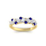 Load image into Gallery viewer, 0.50-carat-pear-diamond-and-sapphire-anniversary-wedding-band-in-yellow-gold-FD9174BGSABLANGLE5-0.50CT-NL-YG