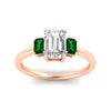 Load image into Gallery viewer, 0.50-ct-emerald-cut-three-stone-emerald-engagement-ring-in-rose-gold-fdenr9299emgemgrangle5-0.50ct-nl-rg.jpg