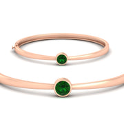 Minimalist Solitaire Bangle Bracelet