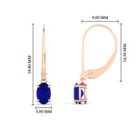 Load image into Gallery viewer, 0.50-ct-leverback-oval-drop-dangle-sapphire-earrings-in-rose-gold-fdear11236ovgsablangle4-0.50ct-nl-rg-hw.jpg?v=1765455487