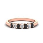 Load image into Gallery viewer, 0.50-ct-oval-seven-stone-black-diamond-anniversary-band-in-rose-gold-fdwb8008ovblacksleep-0.50ct-nl-rg.jpg