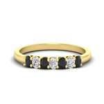 Load image into Gallery viewer, 0.50-ct-oval-seven-stone-black-diamond-anniversary-band-in-yellow-gold-fdwb8008ovblacksleep-0.50ct-nl-yg.jpg