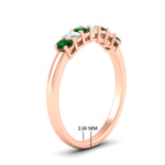 Load image into Gallery viewer, 0.50-ct-oval-seven-stone-emerald-anniversary-band-in-rose-gold-fdwb8008ovgemgrangle2-0.50ct-nl-rg-hw.jpg