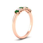 Load image into Gallery viewer, 0.50-ct-oval-seven-stone-emerald-anniversary-band-in-rose-gold-fdwb8008ovgemgrangle2-0.50ct-nl-rg.jpg
