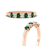 Load image into Gallery viewer, 0.50-ct-oval-seven-stone-emerald-anniversary-band-in-rose-gold-fdwb8008ovgemgrangle3-0.50ct-nl-rg.jpg