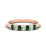 Load image into Gallery viewer, 0.50-ct-oval-seven-stone-emerald-anniversary-band-in-rose-gold-fdwb8008ovgemgrsleep-0.50ct-nl-rg.jpg