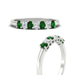 Load image into Gallery viewer, 0.50-ct-oval-seven-stone-emerald-anniversary-band-in-white-gold-fdwb8008ovgemgrangle3-0.50ct-nl-wg.jpg