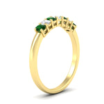 Load image into Gallery viewer, 0.50-ct-oval-seven-stone-emerald-anniversary-band-in-yellow-gold-fdwb8008ovgemgrangle2-0.50ct-nl-yg.jpg