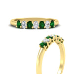 Load image into Gallery viewer, 0.50-ct-oval-seven-stone-emerald-anniversary-band-in-yellow-gold-fdwb8008ovgemgrangle3-0.50ct-nl-yg.jpg