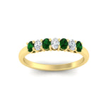 Load image into Gallery viewer, 0.50-ct-oval-seven-stone-emerald-anniversary-band-in-yellow-gold-fdwb8008ovgemgrangle5-0.50ct-nl-yg.jpg