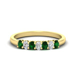 Load image into Gallery viewer, 0.50-ct-oval-seven-stone-emerald-anniversary-band-in-yellow-gold-fdwb8008ovgemgrsleep-0.50ct-nl-yg.jpg