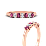 Load image into Gallery viewer, 0.50-ct-oval-seven-stone-pink-sapphire-anniversary-band-in-rose-gold-fdwb8008ovgsadrpiangle3-0.50ct-nl-rg.jpg