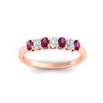 Load image into Gallery viewer, 0.50-ct-oval-seven-stone-pink-sapphire-anniversary-band-in-rose-gold-fdwb8008ovgsadrpiangle5-0.50ct-nl-rg.jpg