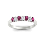 Load image into Gallery viewer, 0.50-ct-oval-seven-stone-pink-sapphire-anniversary-band-in-white-gold-fdwb8008ovgsadrpiangle5-0.50ct-nl-wg.jpg