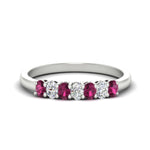 Load image into Gallery viewer, 0.50-ct-oval-seven-stone-pink-sapphire-anniversary-band-in-white-gold-fdwb8008ovgsadrpisleep-0.50ct-nl-wg.jpg