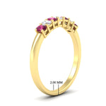 Load image into Gallery viewer, 0.50-ct-oval-seven-stone-pink-sapphire-anniversary-band-in-yellow-gold-fdwb8008ovgsadrpiangle2-0.50ct-nl-yg-hw.jpg