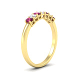 Load image into Gallery viewer, 0.50-ct-oval-seven-stone-pink-sapphire-anniversary-band-in-yellow-gold-fdwb8008ovgsadrpiangle2-0.50ct-nl-yg.jpg