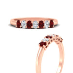 Load image into Gallery viewer, 0.50-ct-oval-seven-stone-ruby-anniversary-band-in-rose-gold-fdwb8008ovgrudrangle3-0.50ct-nl-rg.jpg