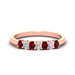 Load image into Gallery viewer, 0.50-ct-oval-seven-stone-ruby-anniversary-band-in-rose-gold-fdwb8008ovgrudrsleep-0.50ct-nl-rg.jpg