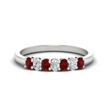 Load image into Gallery viewer, 0.50-ct-oval-seven-stone-ruby-anniversary-band-in-white-gold-fdwb8008ovgrudrsleep-0.50ct-nl-wg.jpg