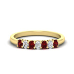 Load image into Gallery viewer, 0.50-ct-oval-seven-stone-ruby-anniversary-band-in-yellow-gold-fdwb8008ovgrudrsleep-0.50ct-nl-yg.jpg