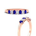 Load image into Gallery viewer, 0.50-ct-oval-seven-stone-sapphire-anniversary-band-in-rose-gold-fdwb8008ovgsablangle3-0.50ct-nl-rg.jpg
