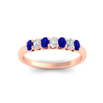 Load image into Gallery viewer, 0.50-ct-oval-seven-stone-sapphire-anniversary-band-in-rose-gold-fdwb8008ovgsablangle5-0.50ct-nl-rg.jpg