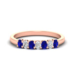 Load image into Gallery viewer, 0.50-ct-oval-seven-stone-sapphire-anniversary-band-in-rose-gold-fdwb8008ovgsablsleep-0.50ct-nl-rg.jpg