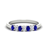 Load image into Gallery viewer, 0.50-ct-oval-seven-stone-sapphire-anniversary-band-in-white-gold-fdwb8008ovgsablsleep-0.50ct-nl-wg.jpg