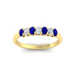 Load image into Gallery viewer, 0.50-ct-oval-seven-stone-sapphire-anniversary-band-in-yellow-gold-fdwb8008ovgsablangle5-0.50ct-nl-yg.jpg