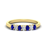 Load image into Gallery viewer, 0.50-ct-oval-seven-stone-sapphire-anniversary-band-in-yellow-gold-fdwb8008ovgsablsleep-0.50ct-nl-yg.jpg