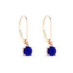 Load image into Gallery viewer, 0.50-ct-round-cut-sapphire-leverback-dangle-earrings-in-rose-gold-fdear11236rogsablangle3-0.50ct-nl-rg.jpg?v=1768373563