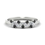 Load image into Gallery viewer, 0.50-ct-vintage-black-diamond-wedding-bands-for-women-in-white-gold-fdw2308gblacksleep-0.50ct-nl-wg