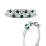 Load image into Gallery viewer, 0.50-ct-vintage-emerald-wedding-bands-for-women-in-white-gold-fdw2308gemgrangle3-0.50ct-nl-wg