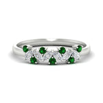 Load image into Gallery viewer, 0.50-ct-vintage-emerald-wedding-bands-for-women-in-white-gold-fdw2308gemgrsleep-0.50ct-nl-wg