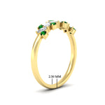 Load image into Gallery viewer, 0.50-ct-vintage-emerald-wedding-bands-for-women-in-yellow-gold-fdw2308gemgrangle2-0.50ct-nl-yg-hw