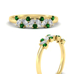 Load image into Gallery viewer, 0.50-ct-vintage-emerald-wedding-bands-for-women-in-yellow-gold-fdw2308gemgrangle3-0.50ct-nl-yg