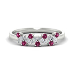 Load image into Gallery viewer, 0.50-ct-vintage-pink-sapphire-wedding-bands-for-women-in-white-gold-fdw2308gsadrpisleep-0.50ct-nl-wg