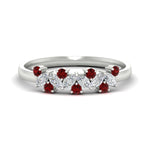 Load image into Gallery viewer, 0.50-ct-vintage-ruby-wedding-bands-for-women-in-white-gold-fdw2308grudrsleep-0.50ct-nl-wg