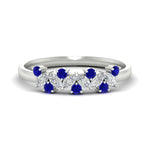 Load image into Gallery viewer, 0.50-ct-vintage-sapphire-wedding-bands-for-women-in-white-gold-fdw2308gsablsleep-0.50ct-nl-wg