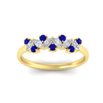 Load image into Gallery viewer, 0.50-ct-vintage-sapphire-wedding-bands-for-women-in-yellow-gold-fdw2308gsablangle5-0.50ct-nl-yg