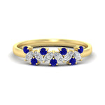 Load image into Gallery viewer, 0.50-ct-vintage-sapphire-wedding-bands-for-women-in-yellow-gold-fdw2308gsablsleep-0.50ct-nl-yg