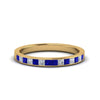 Load image into Gallery viewer, 0.50-ct.-princess-cut-diamond-channel-wedding-ring-for-her-with-blue-sapphire-in-18K-yellow-gold-FD8382-0.50CTBGSABL-NL-YG