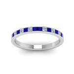 Load image into Gallery viewer, 0.50-ct.-princess-cut-diamond-channel-wedding-ring-for-her-with-blue-sapphire-in-950-Platinum-FD8382-0.50CTBGSABLANGLE5-NL-WG