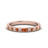 Load image into Gallery viewer, 0.50-ct.-princess-cut-diamond-channel-wedding-ring-for-her-with-orange-sapphire-in-14K-rose-gold-FD8382-0.50CTBGSAOR-NL-RG