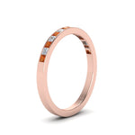 Load image into Gallery viewer, 0.50-ct.-princess-cut-diamond-channel-wedding-ring-for-her-with-orange-sapphire-in-14K-rose-gold-FD8382-0.50CTBGSAORANGLE2-NL-RG